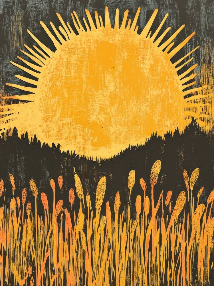 Sunset In The Wheat Field