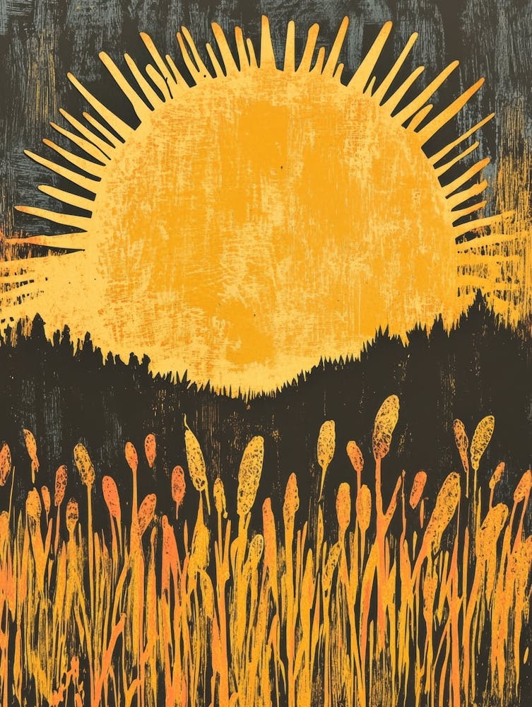 Sunset In The Wheat Field