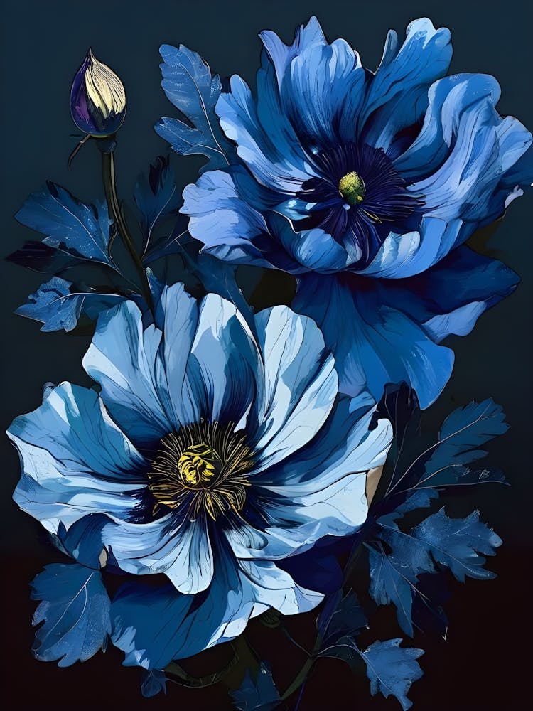 Blue Poppy Painting 1