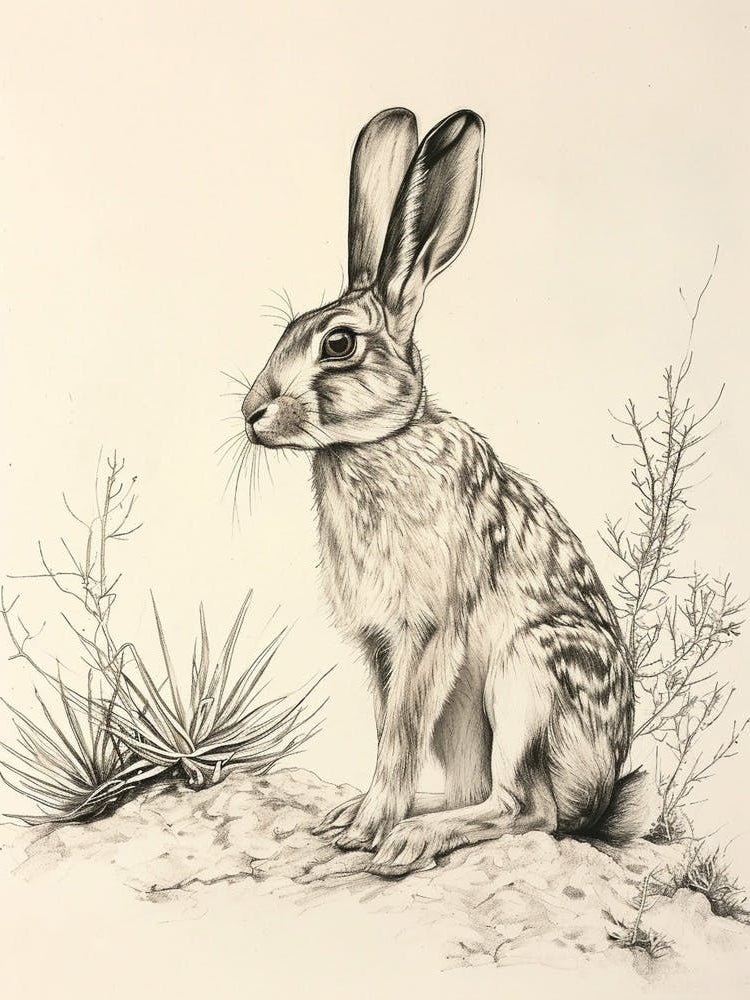 Satin Rabbit Drawing 4