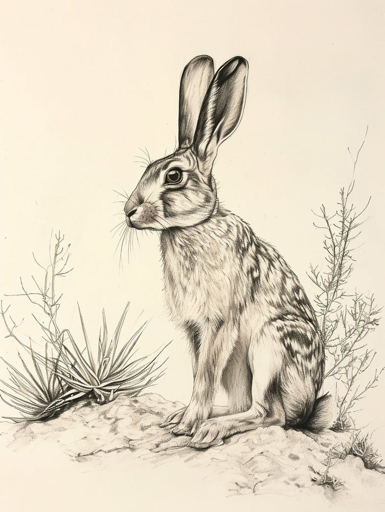 Satin Rabbit Drawing 4