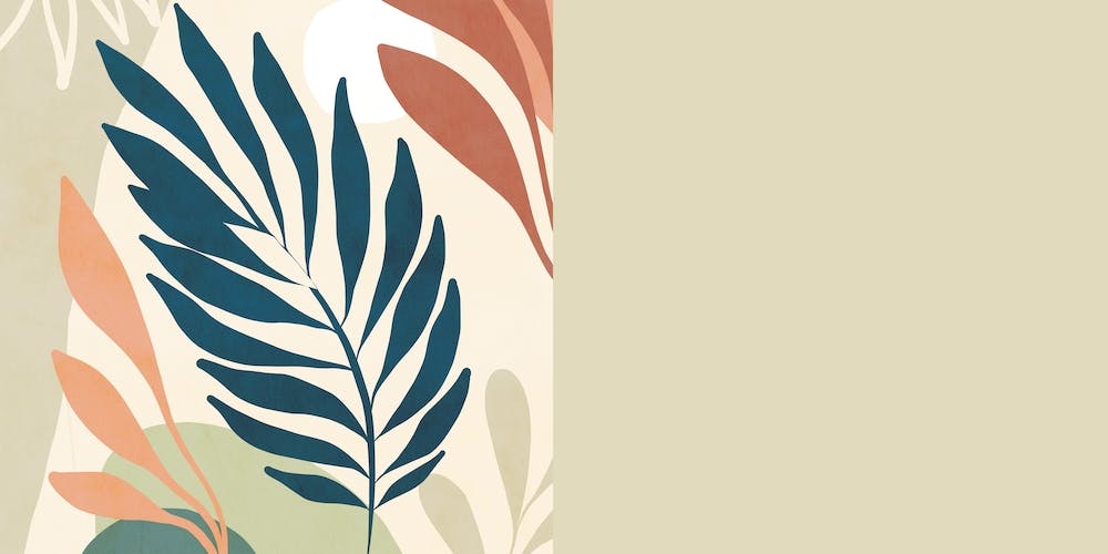 Earthy Tropical Foliage Blue 6