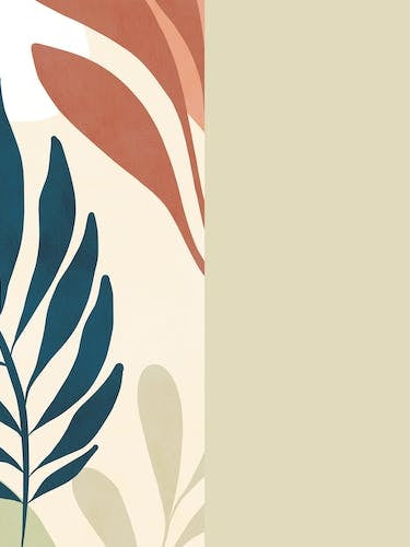 Earthy Tropical Foliage Blue 6