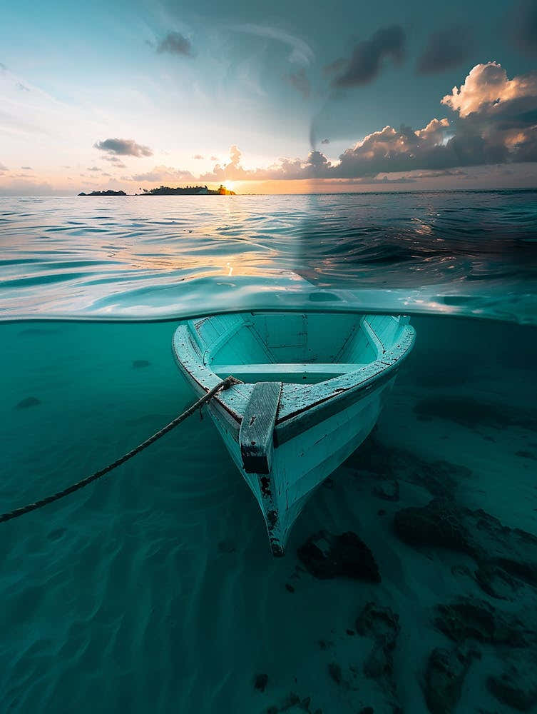 Sunk Photo of a Boat in Maldives