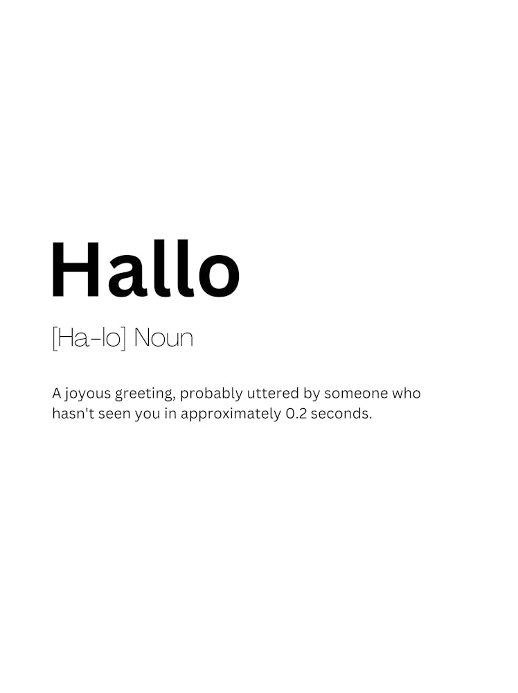 Bedeutung und Definition von 'Hallo'