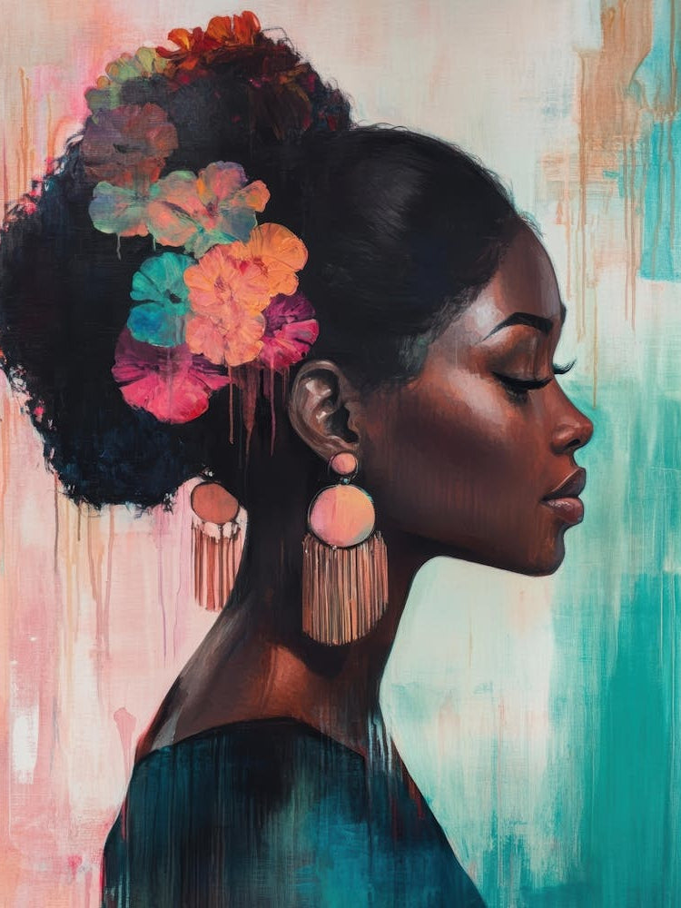 African Woman With Flowers 6