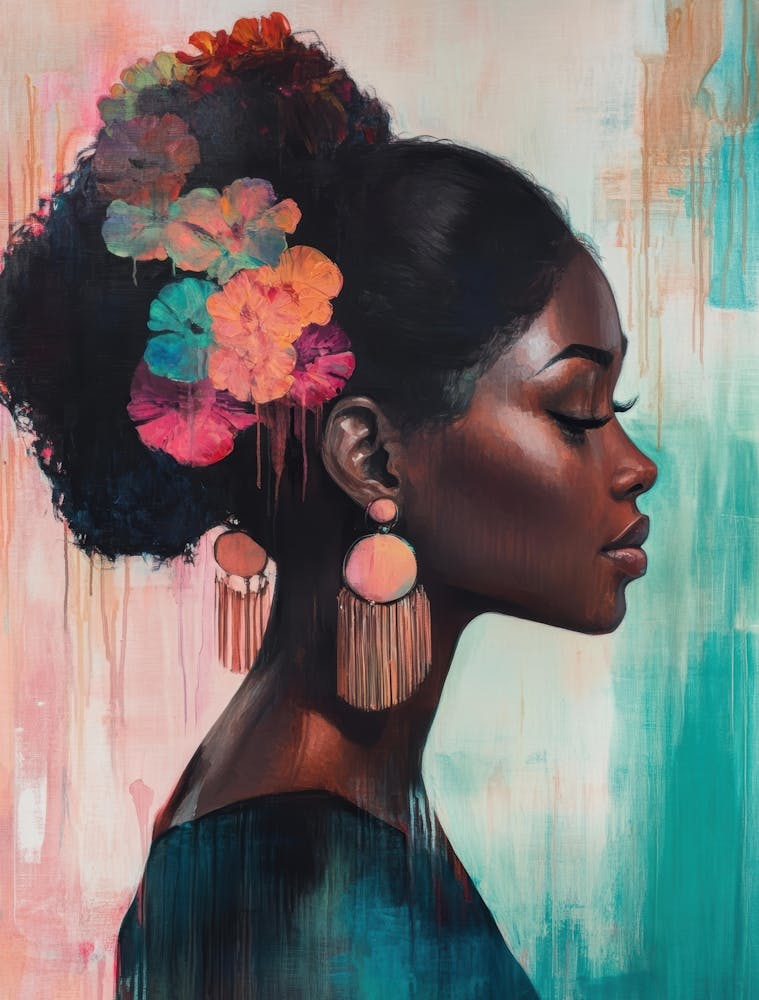 African Woman With Flowers 6