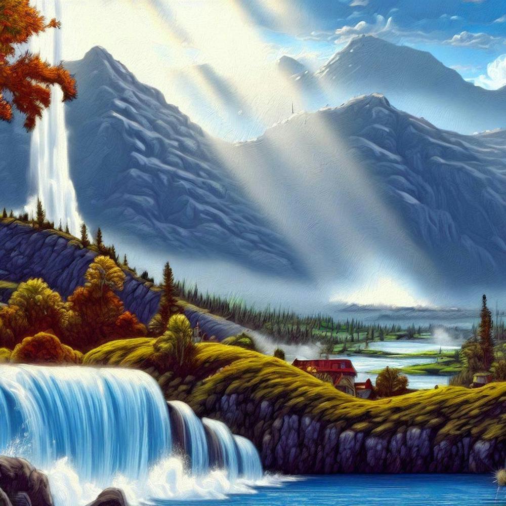 Waterfall in the mountains with stunning nature 2
