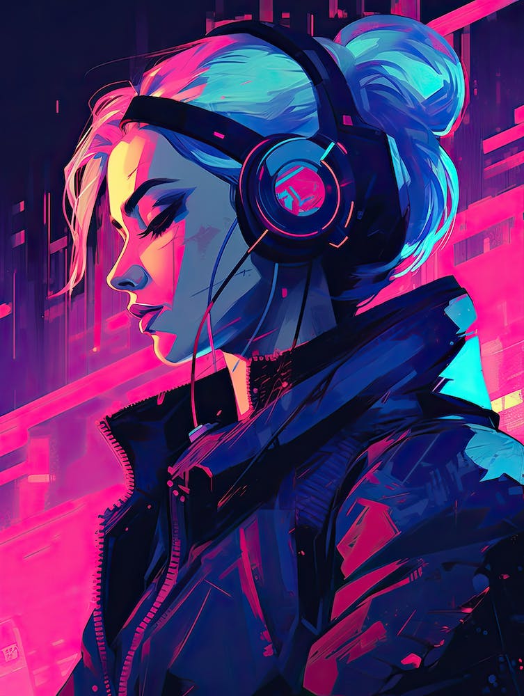 Pink Cyberpunk Woman