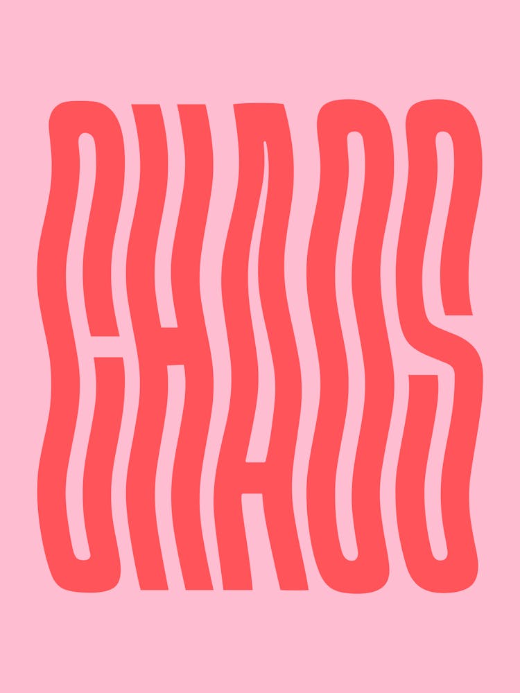 Chaos wavy text (Pink & Red tone)