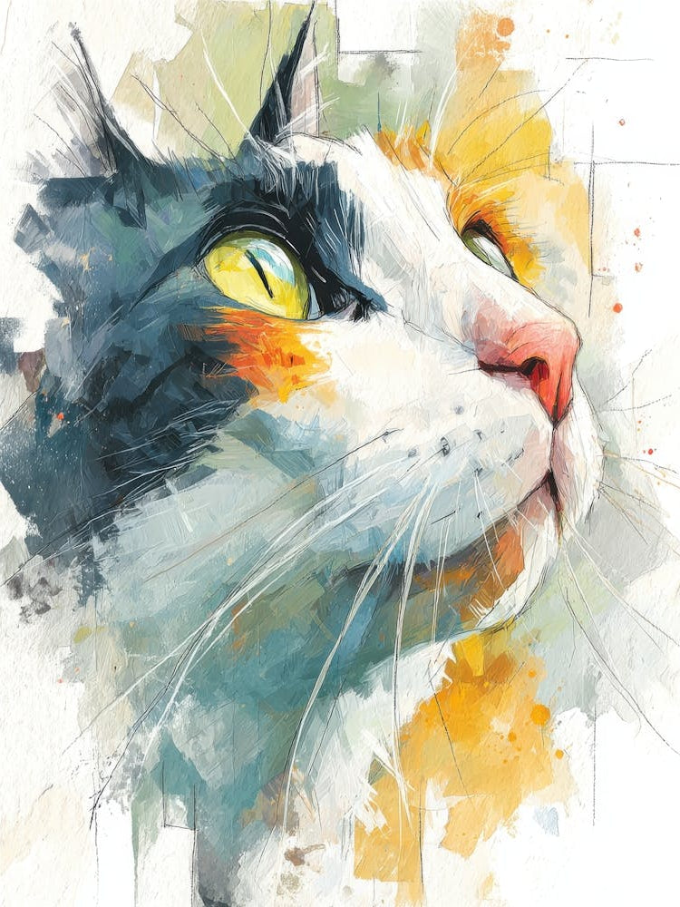 Watercolor Cat On The Couch 22