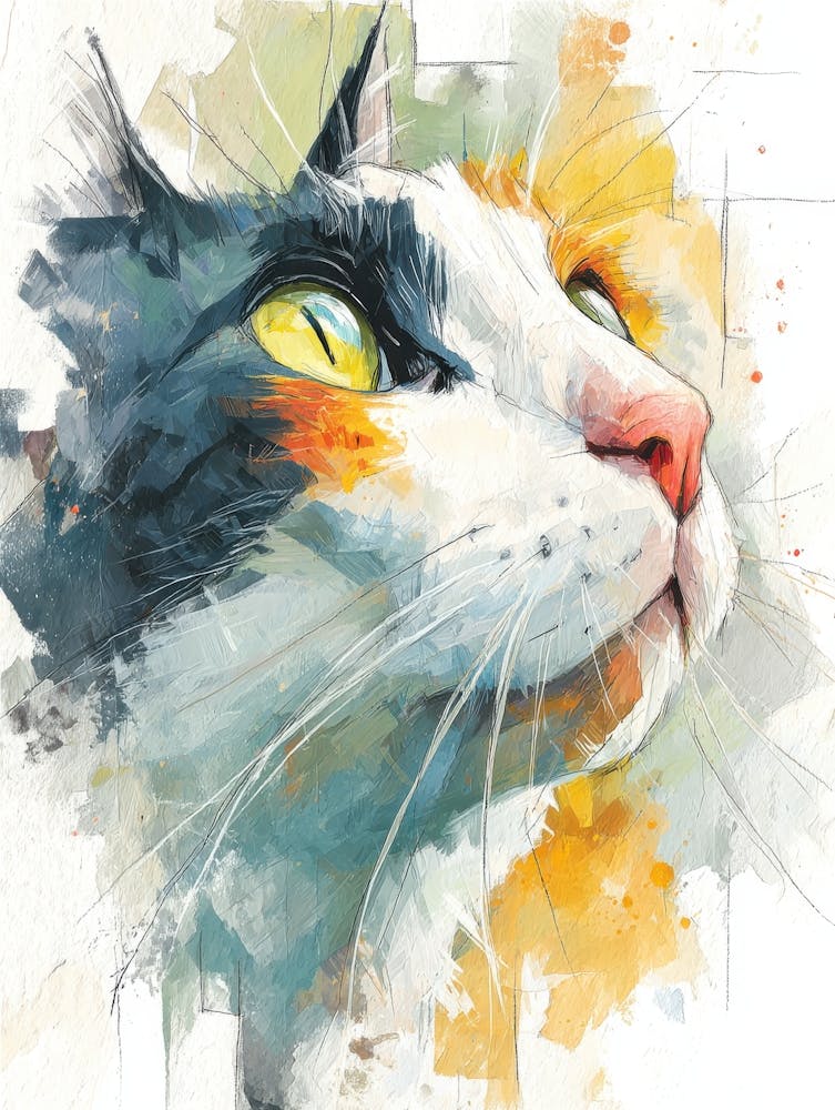 Watercolor Cat On The Couch 22