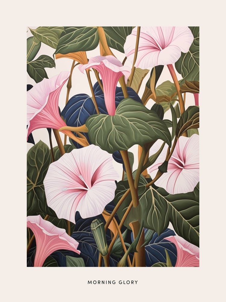 Flower Illustration Morning Glory 5 Poster