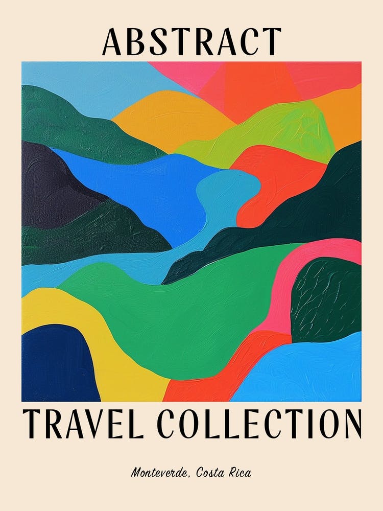 Abstrakte Reisekollektion Poster Monteverde Costa Rica 3