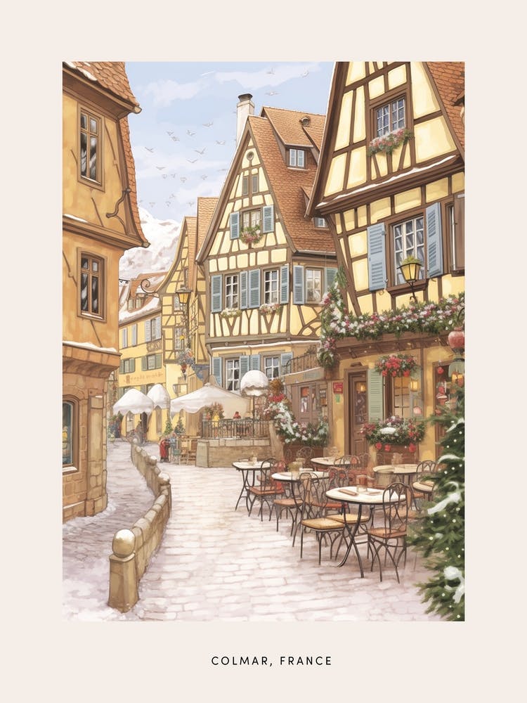 Vintage Winter Poster Colmar France 5