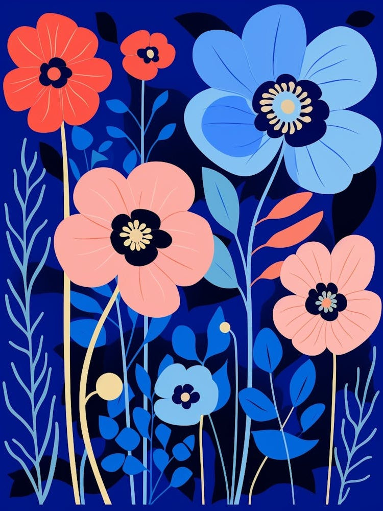 Blue Flower Illustration Cosmos 4