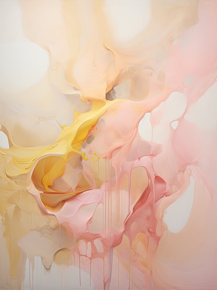 Pink And Yellow, Abstract Raw Painting 0