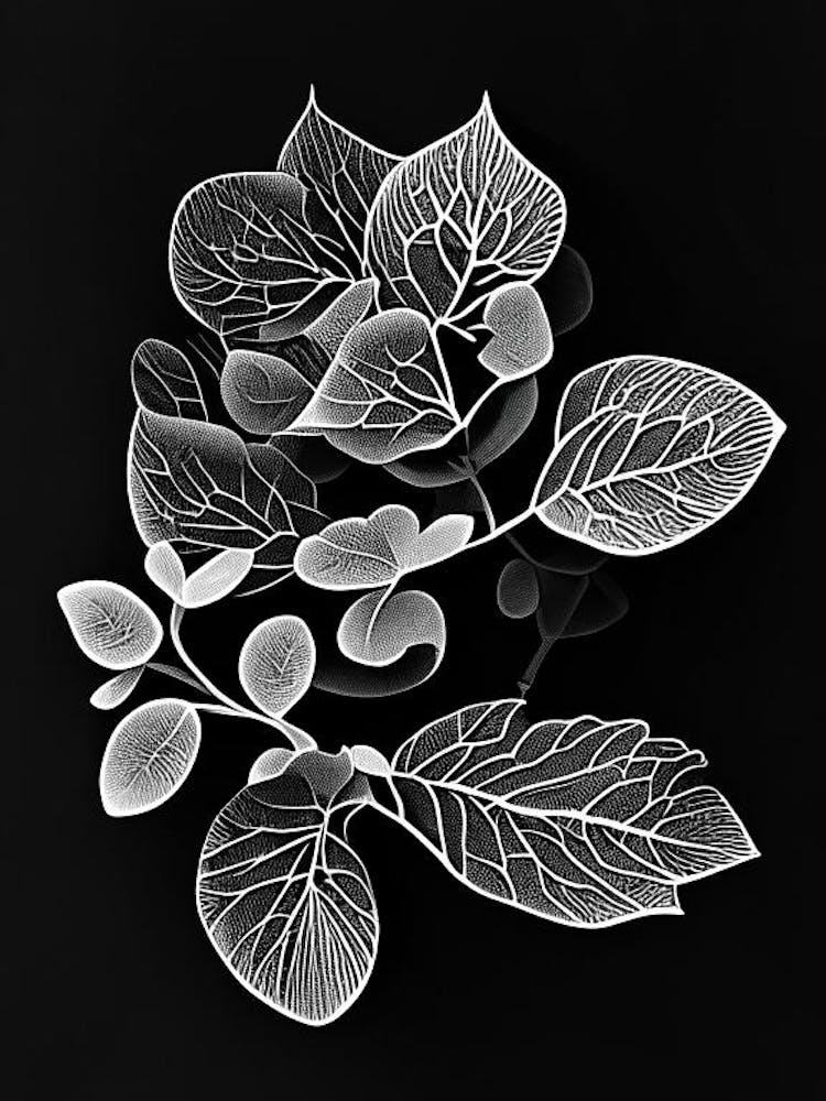 Purslane Leaf Linocut 2
