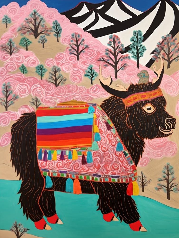 Maximalist Animal Painting Yak 1