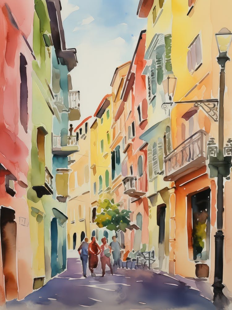 Livorno, Italy Watercolour Streets 2