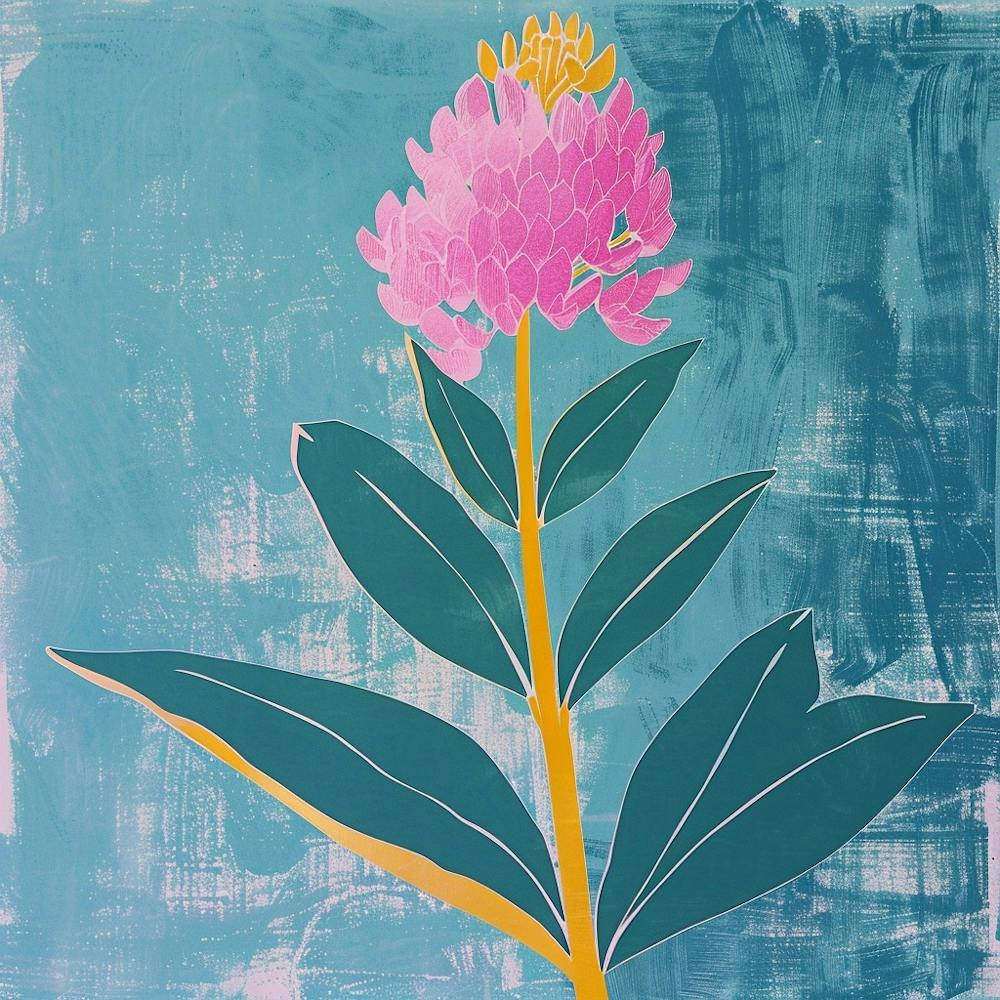 Prairie Clover Square Flower Illustration