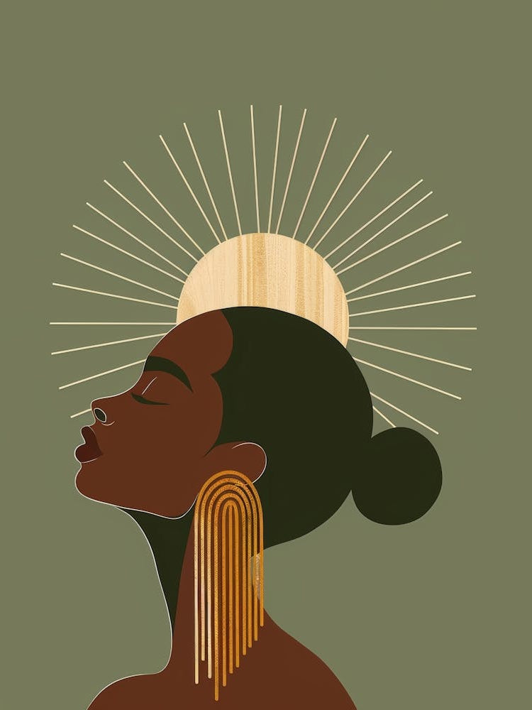 African Woman With Sun