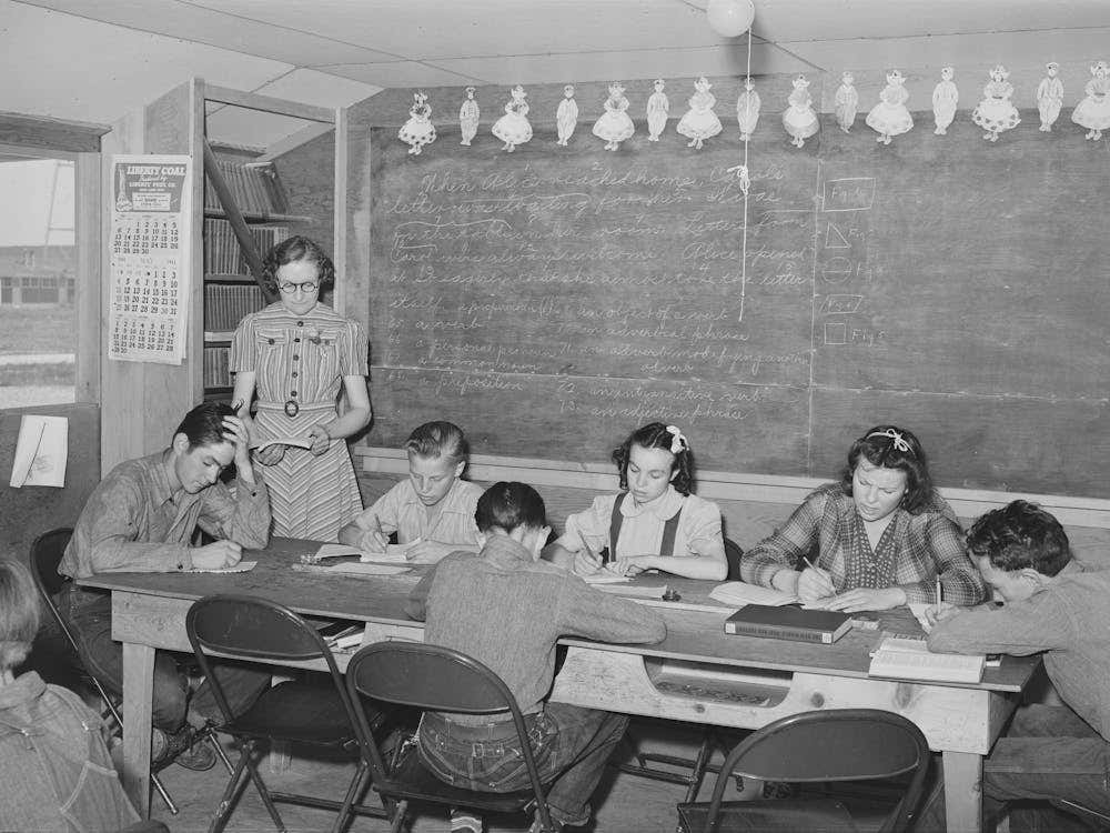Schoolchildren At The Fsa (Farm Security Administration) Farm Workers Camp Caldwell, Idaho By Russell Lee 1