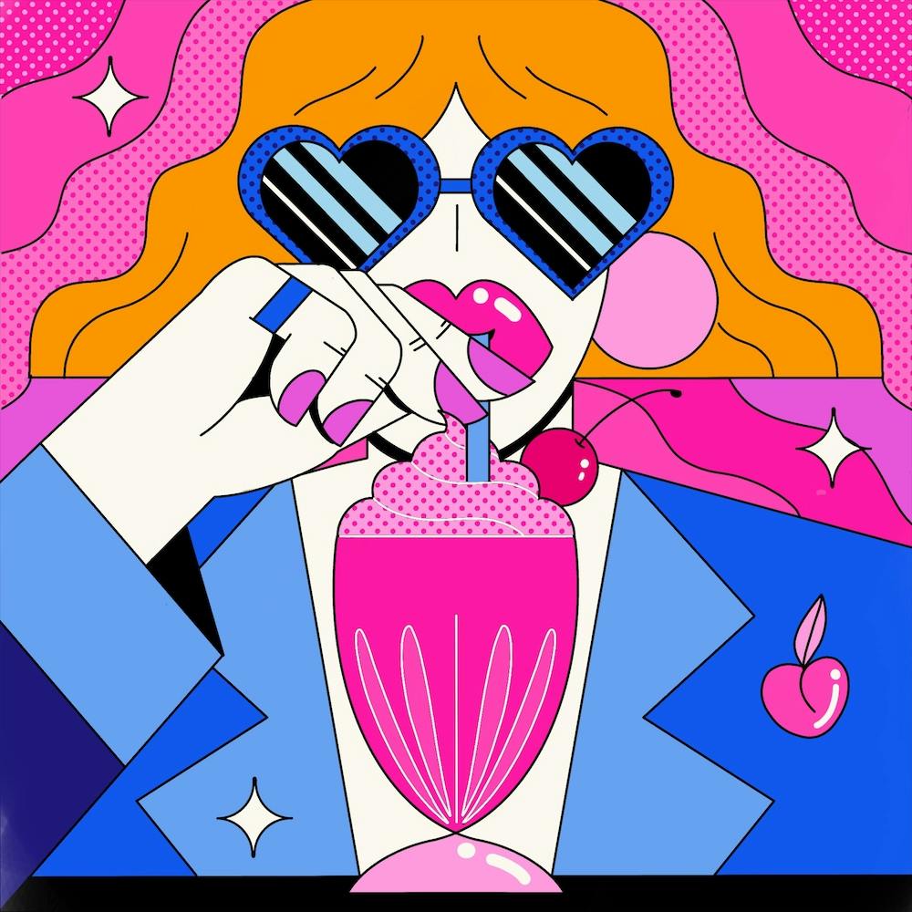 Milkshake Blue & Pink Square