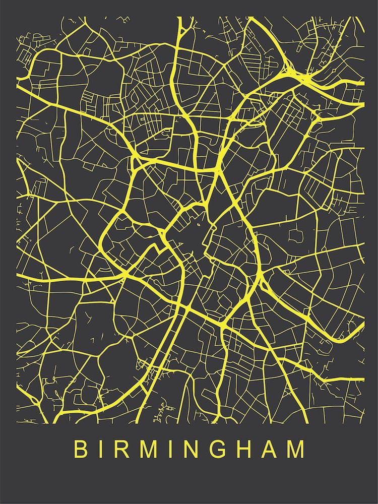 Birmingham Map Neon