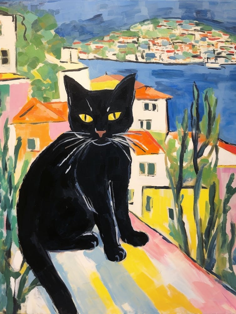 Gemälde einer Katze in Split Kroatien 1