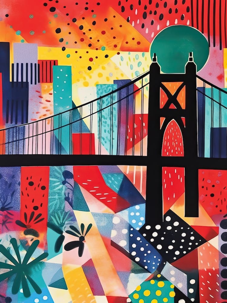 Brooklyn Bridge United States Colourful 4