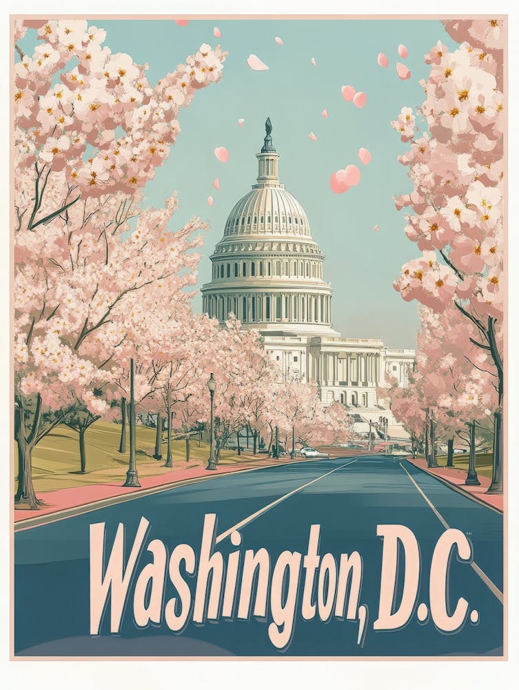 Aihrgdesign A Classic 1960s Travel Poster For Washington D