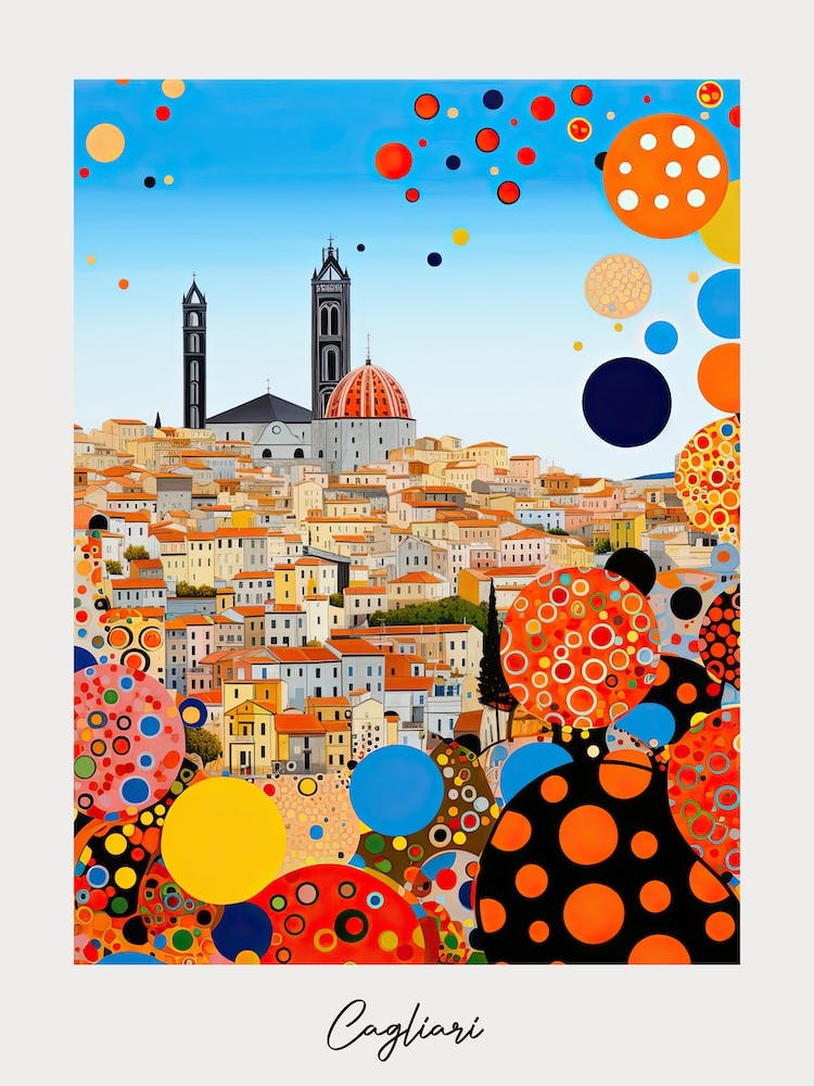 Poster Of Cagliari, Italy, Illustration In The Style Of Pop Art 3