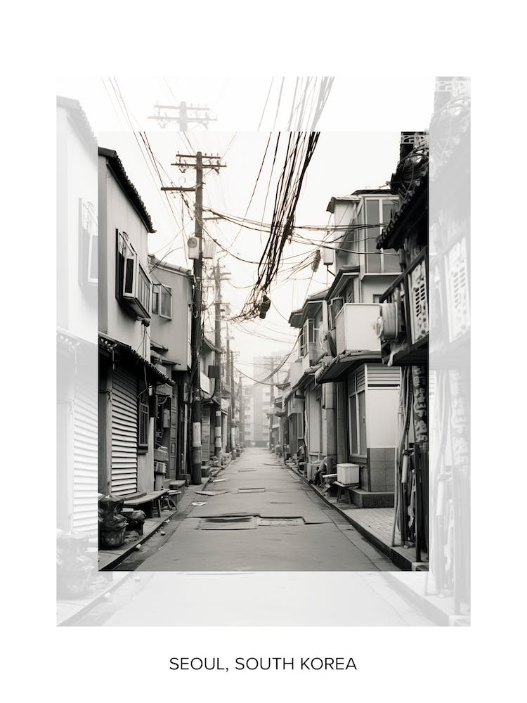 Poster Of Seoul, South Korea, Black And White Old Photo 2