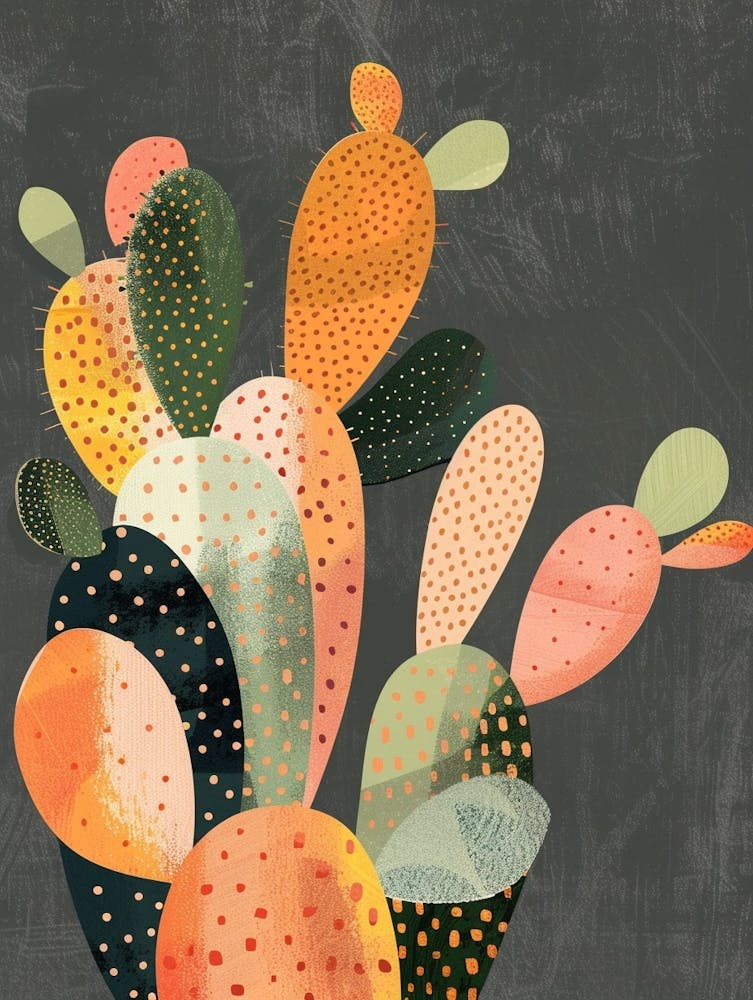 Rebutia Cactus Minimalist Abstract Illustration 2