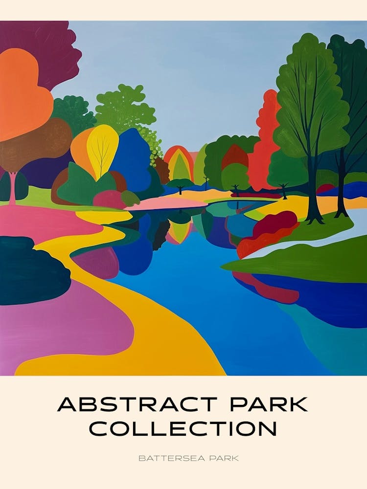 Abstract Park Collection Poster Battersea Park London 7