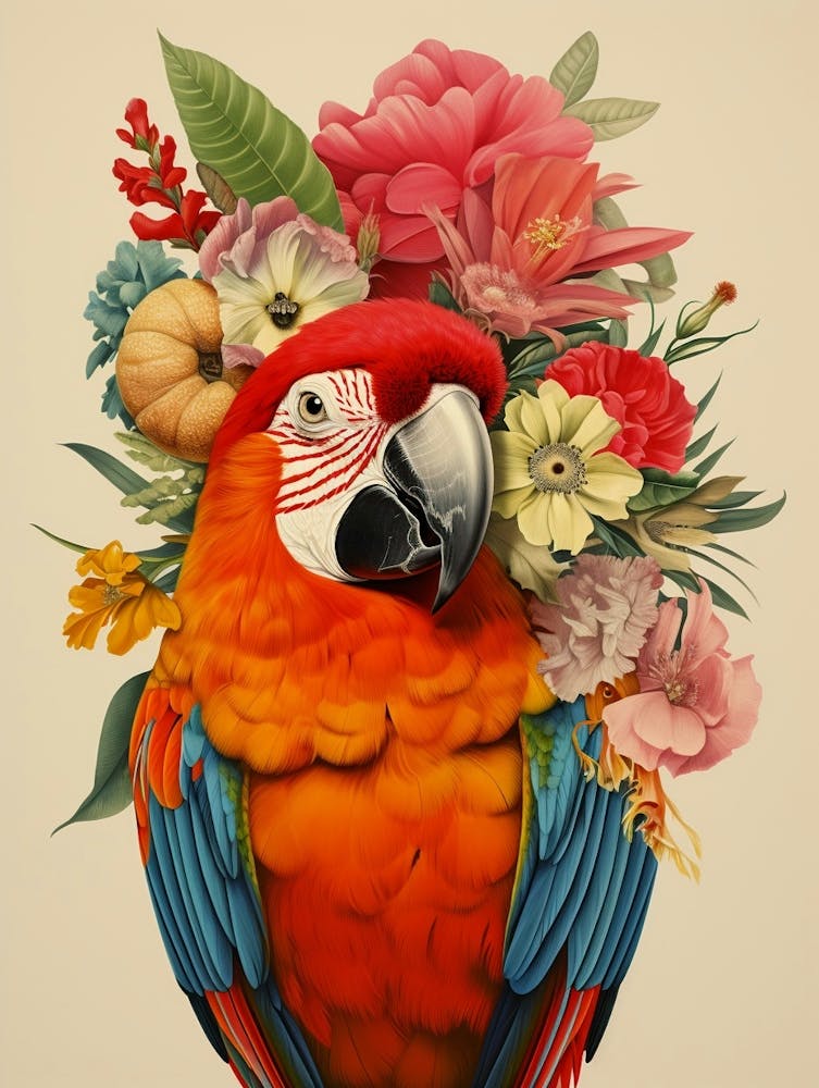 Bird With A Flower Crown Parrot 3
