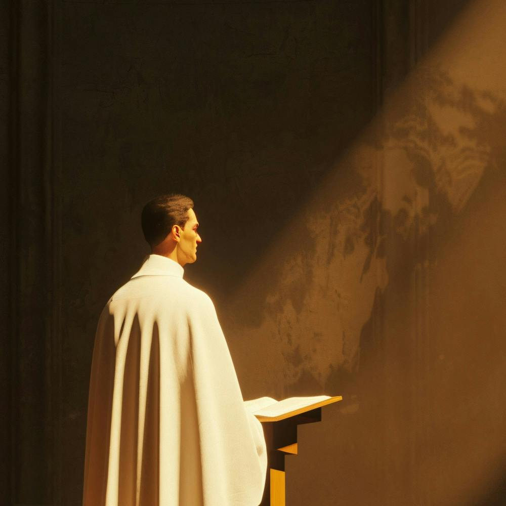 Priest Standing At The Altar