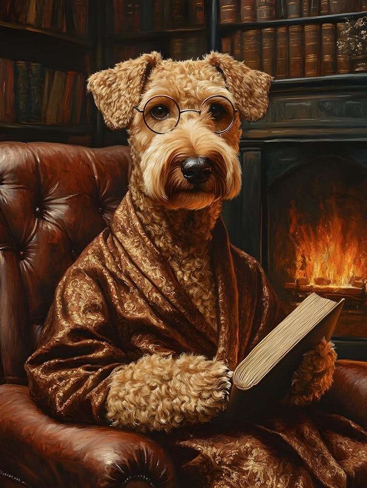 Classy Airedale At The Bar 12