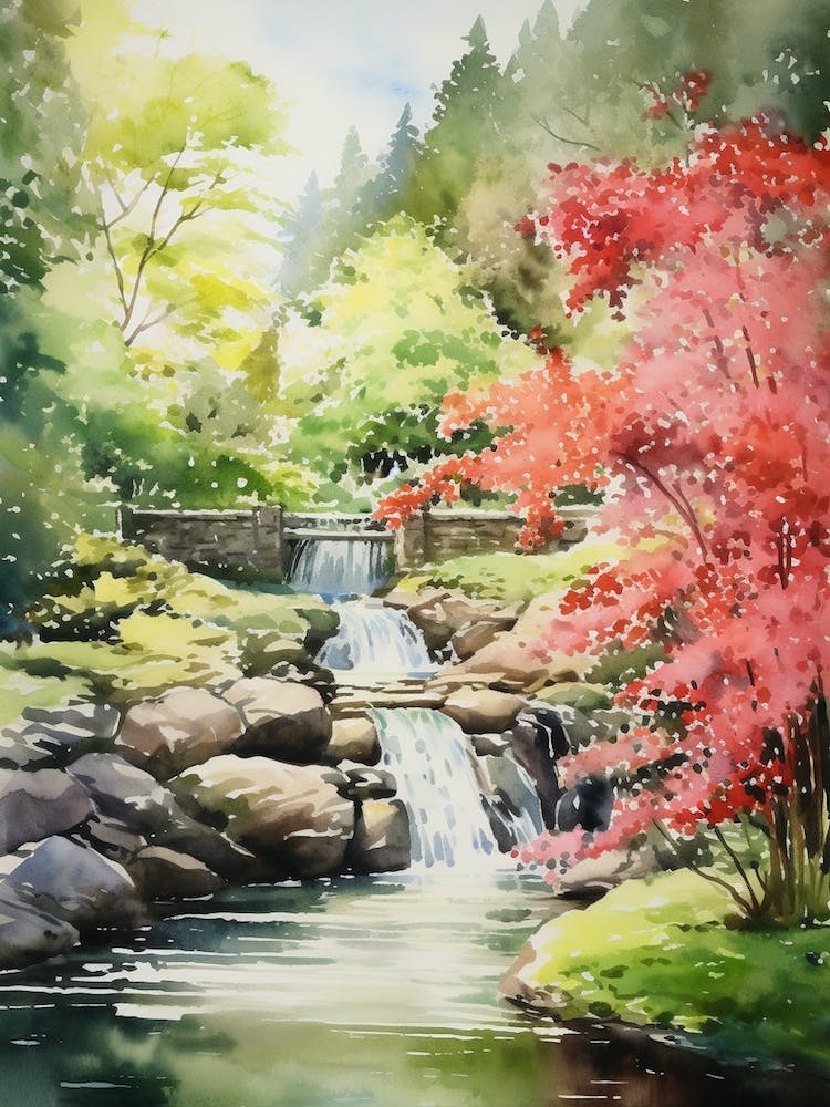 Butchart Gardens Canada  Watercolour 4