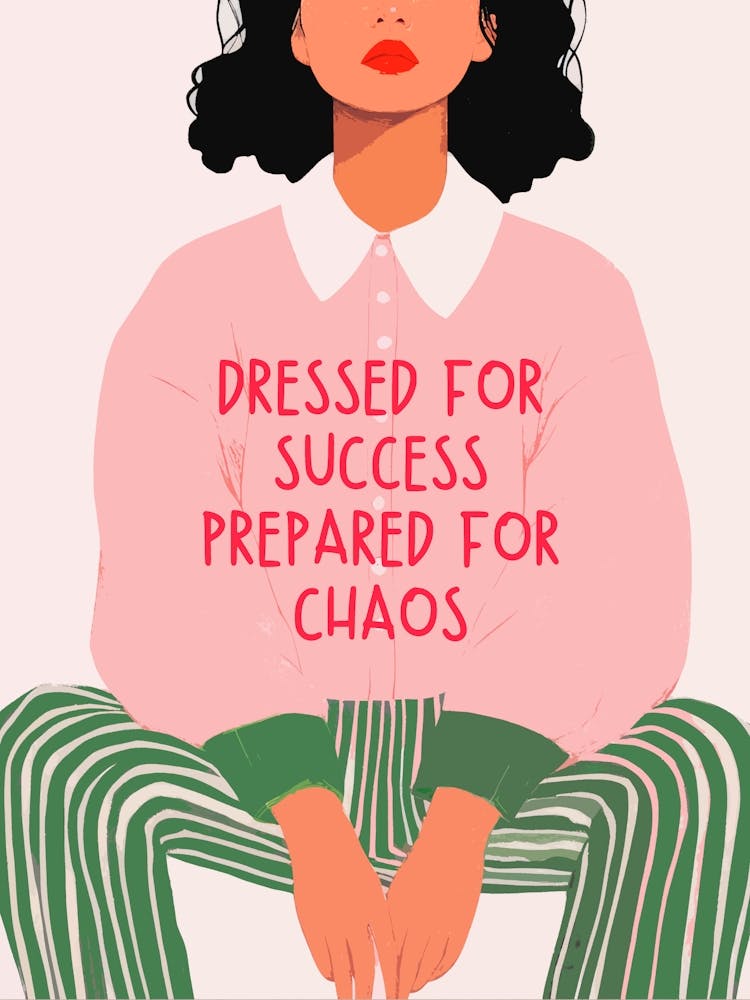 Funny Quote Pink and Green Maximalist Wall Art Sarcastic Print Feminine Office Decor