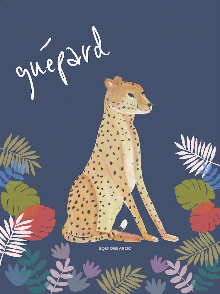 Cheetah In Deep Blue