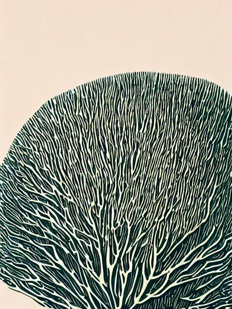 Acropora Digitifera Ii Linocut