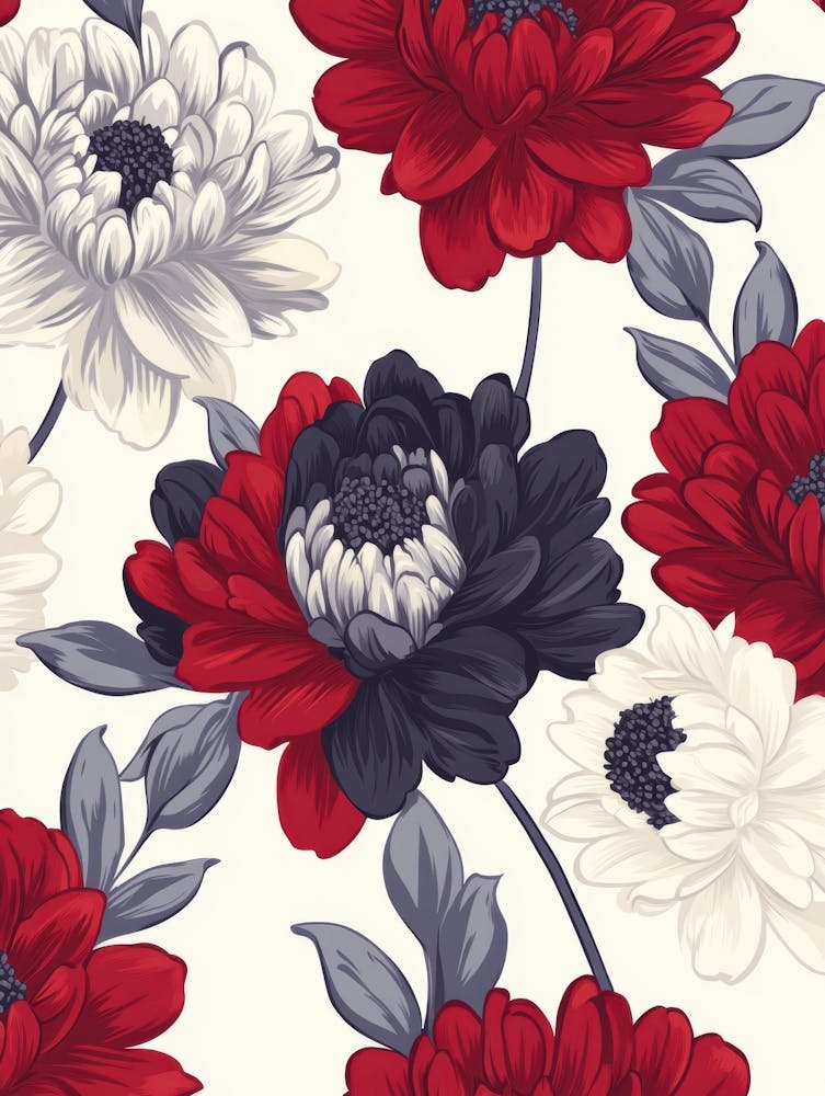 Red And White Chrysanthemums