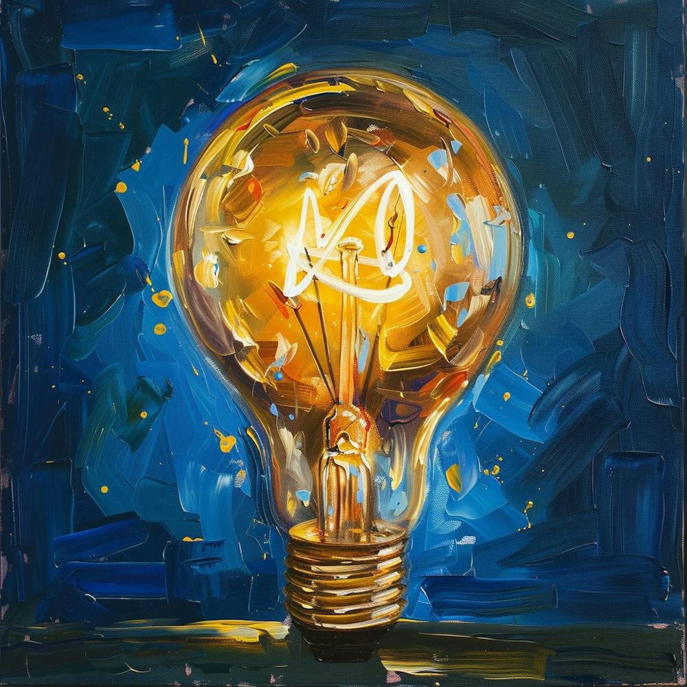Light Bulb Oil Painting