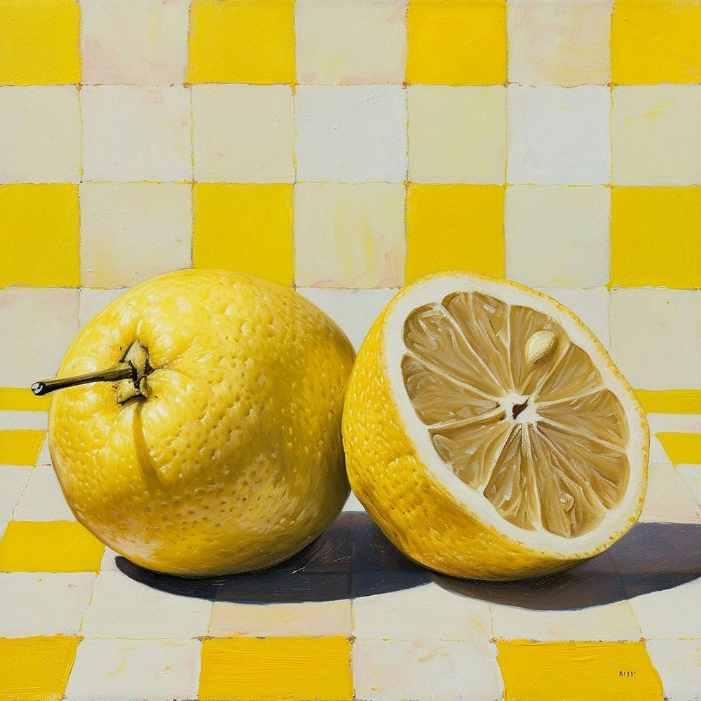 Lemon Yellow Checkerboard 2