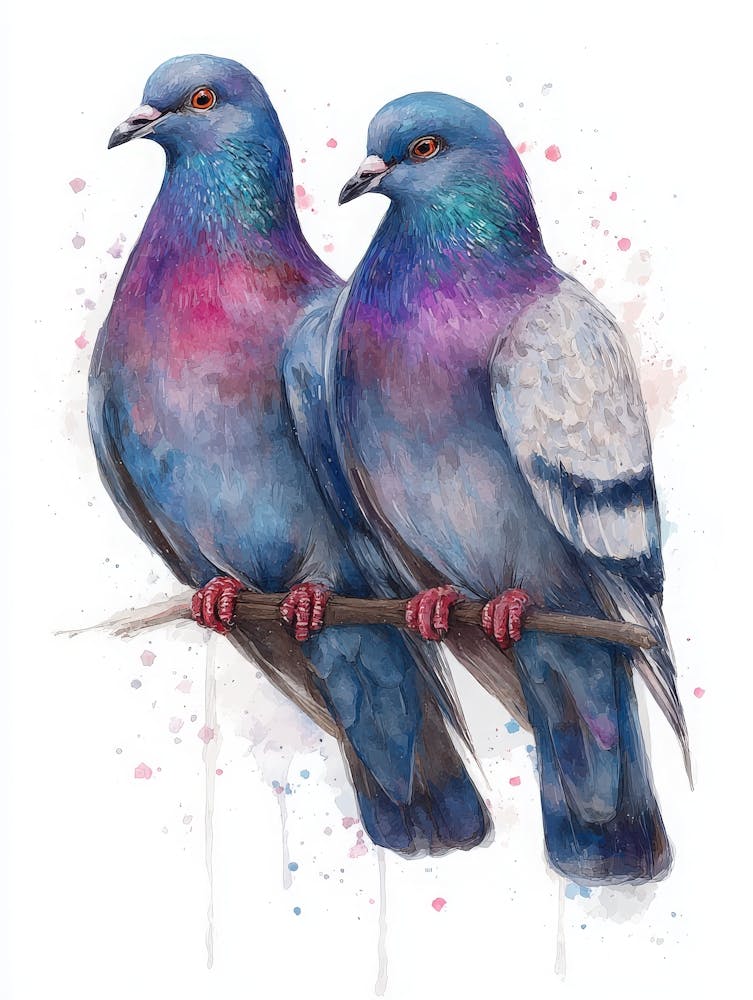 Aihrgdesign Isolated Watercolor Painting Of Birds Pigeon With E51c10fa 85ae 44fa Abbb 9c2cce0dd556 1