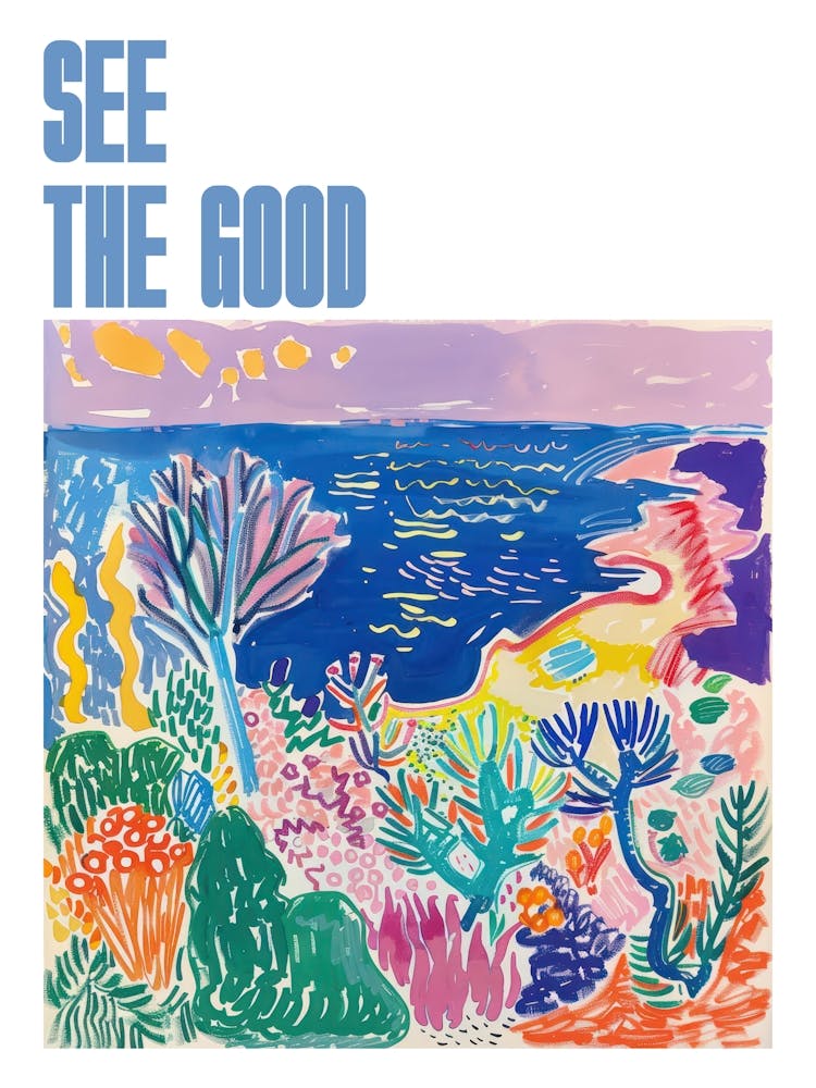 See The Good Poster Seaside Doodle Matisse Style 11