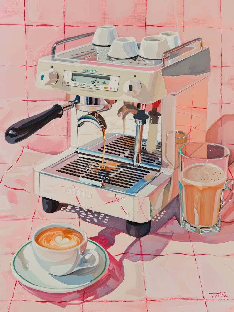 Pink Breakfast Food Coffee And Toastie 2