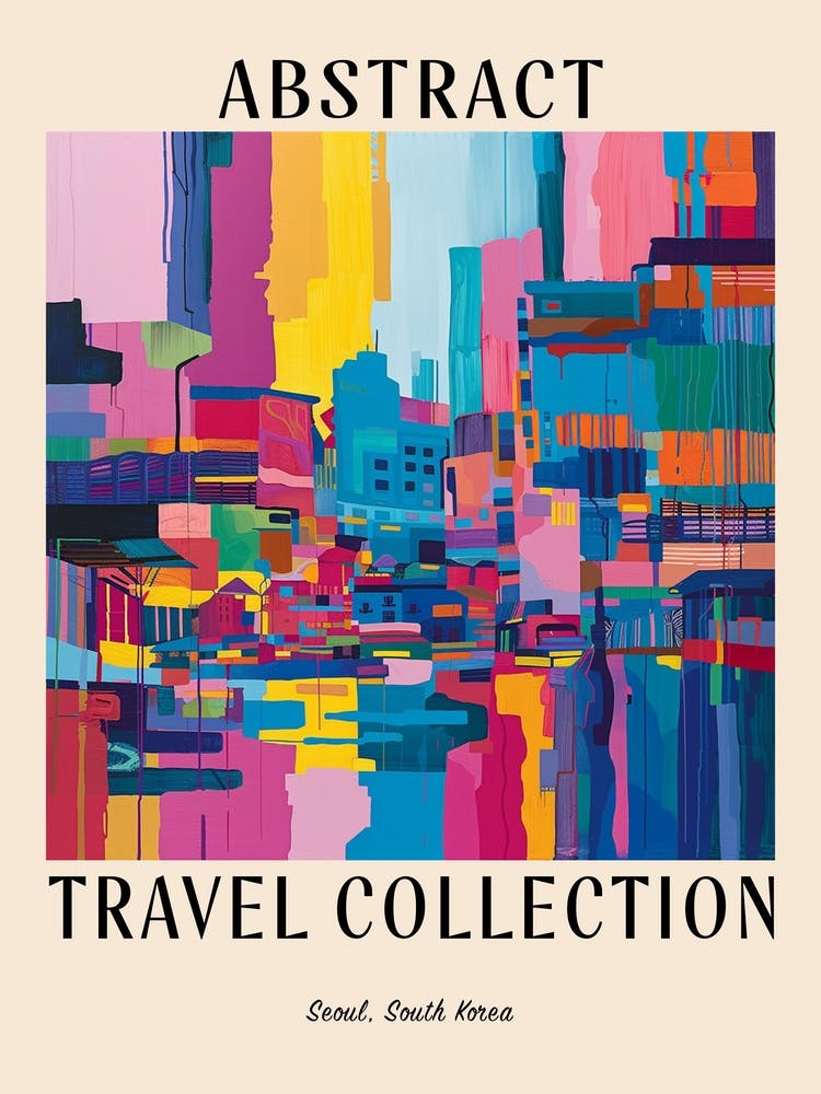 Abstract Travel Collection Poster Seoul South Korea 8